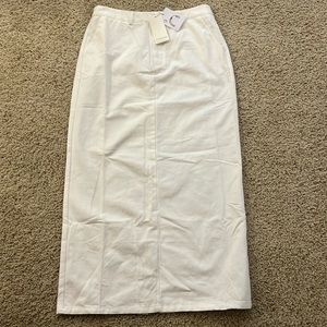 NWT Commense Pencil Skirt Size L Cream/White